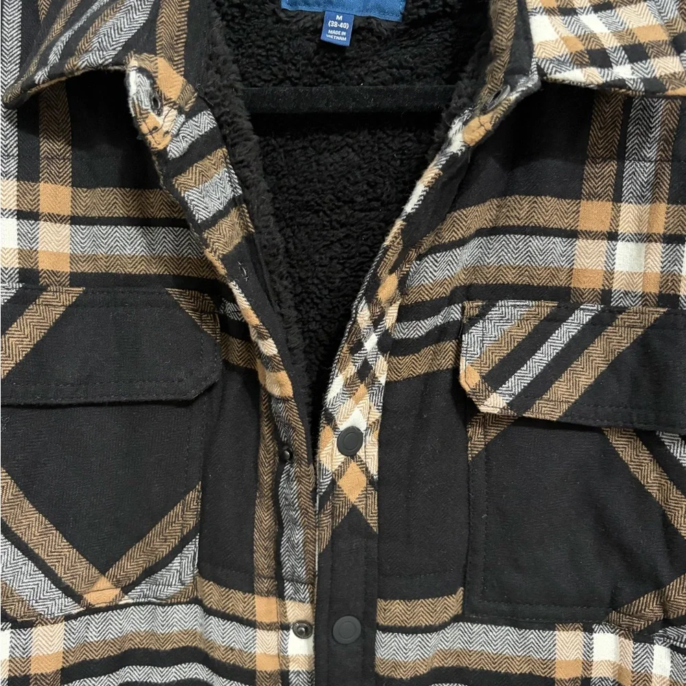 George‎ Black and Tan Plaid Shirt